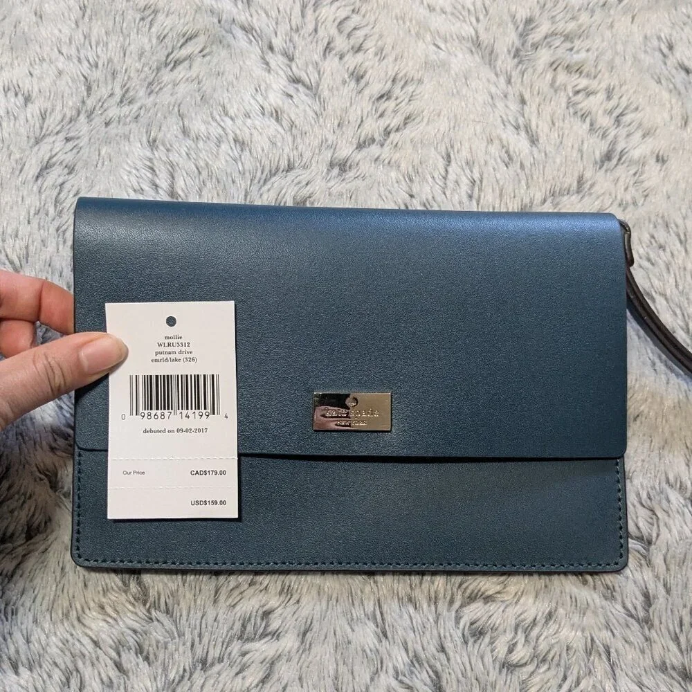 NEW Kate Spade Mollie Wristlet Wallet Blue Leather Putnam Drive
